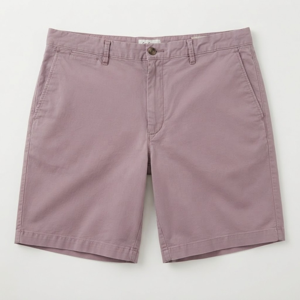 Goodfellow & Co Mens Linden Chino Shorts Size 36 Purple Mauve 9" Inseam Flat